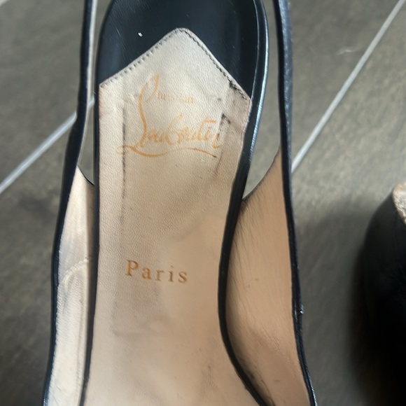 Christian Louboutin, black peep toe sling back heels size 39 - Picture 6 of 7